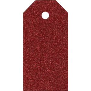 Manillamærker, str 5x10 cm, 15 stk, glitter, rød
